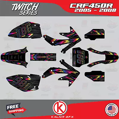 Graphics Kit For HONDA CRF450R (2005-2008) Twitch - Rainbow • $126.99