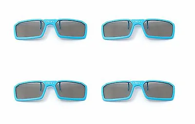 New 4 Pairs Of Clip On 3D Glasses Blue Polorised For LG Tv Cinema RealD • £14.99