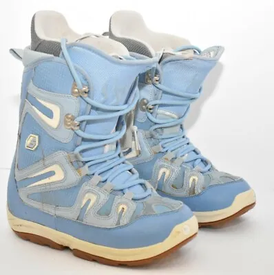 Burton Womens Freestyle Size 6 Snowboard Ski Boots Light Blue Step In Bone Out • $49.99