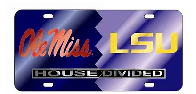 OLE MISS / LSU HOUSE DIVIDED License Plate / Car Tag • $29.95