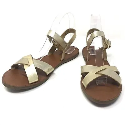 Merona Metallic Gold Boho Sandals Flats Size 9 • $16