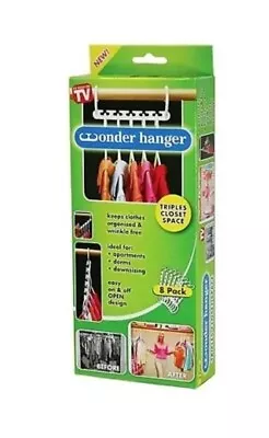 NEW Wonder Hanger (As Seen On TV) Pack Of 8 ~ White ~NEW IN BOX ~3x Closet Space • $8.75