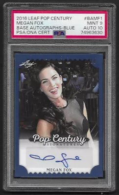 Megan Fox 2016 Leaf Pop Century Blue Auto 1/10 #BAMF1 PSADNA 10/PSA 9 • $325.50