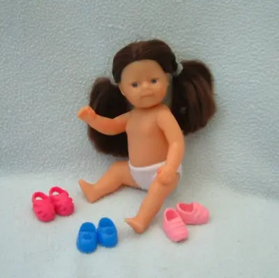 Baby Born Mini World Sister Rooted Brunette Hair Nude + 3 Pairs Of Shoes - 5.5  • £8.99