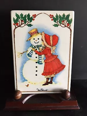 Vintage Villeroy & Boch  Miss Petticoat  & Snowman Christmas Postcard W. Germany • $20