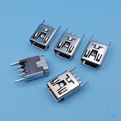 100Pcs Mini USB Type B 5Pin Female Straight Socket PCB Mount Solder Connector • $7.99