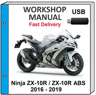 Kawasaki Ninja Zx10r Zx-10r 2016 2017 2018 2019 Service Repair Shop Manual Usb • £14.46