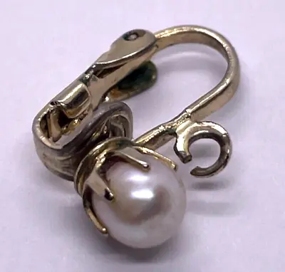 Vintage 1 Single Earring Set Pearl 10KT Gold See Pics • $19.01