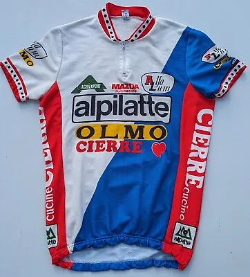 Vintage Cycling Jersey Apilatte-Olmo-Cierre 1985 Italian Giordana Size 4 Medium • $35