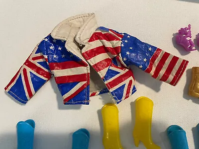 Barbie Shoes Lot VTG 90's AMERICAN/BRITISH FLAG JACKET Vanilla Ice Style Reebok • $24.99