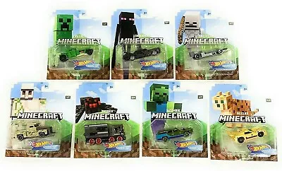 Hot Wheels 2020 Minecraft Character Cars Complete Set Of 7 1:64 Creeper Ocelot + • $34.99