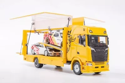 GCD 1:64 Scania S730 Enclosed Tow Truck Transparent Yellow W/Eagle Livery Car • $74.89