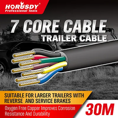 30M X 7 Core Wire Cable Trailer Cable Automotive Boat Caravan Truck Coil V90 PVC • $64.99