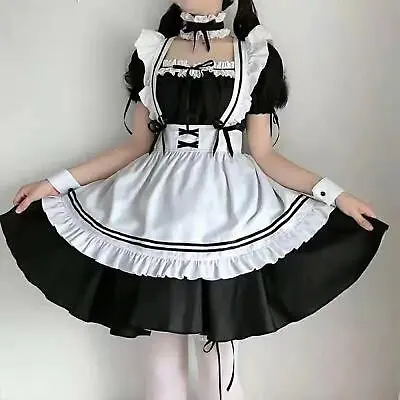 Maid Dresses Halloween Maid Outfit Cosplay  Lolita Apron Maid Dress • £15.16