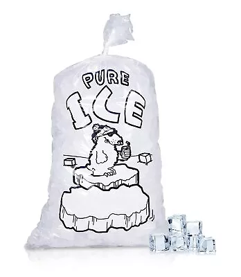 1000 8 Lbs Plain Top Plastic Ice Bags Store Machine Commercial Printed 10x20 • $183.16