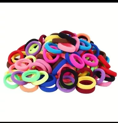 100 Pcs Hair Ties Terry Cloth Hair Ties For Girls Multicolor Small Seamless... • £7.99