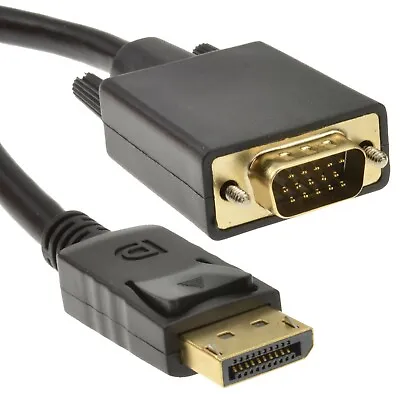 2M DisplayPort To SVGA/VGA 15 Pin Male Plug Video Cable PC/Laptop To Monitor/TV • £8.39
