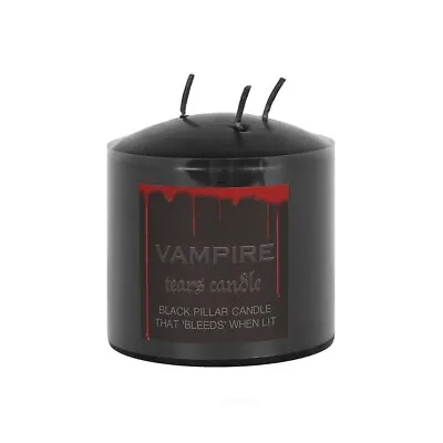£14.99 • Buy 15cm Black Vampire Tear Pillar Red Bleeding Rose Candle Dripping Blood Goth Emo