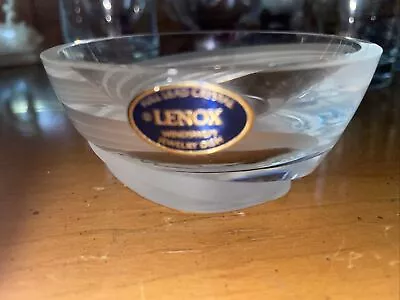 Lenox - Windswept - Lead Crystal Jewelry Dish / Bowl - Clear Frosted  - 3.5” • $9.38