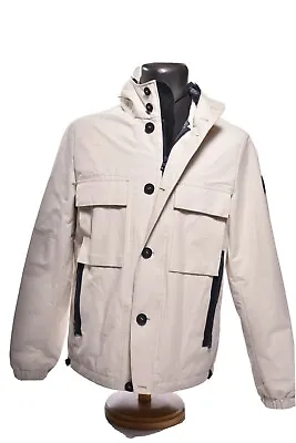 NWOT MICHAEL KORS Beige Tan Logo Tech Safari Utility Rain Coat Jacket Medium  • $55.19