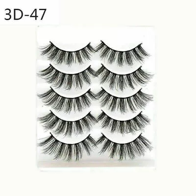 5Pair 3D Long Eyelashes Natural Fluffy Wispy Thick Soft Mink False Eye Lashes UK • £4.79