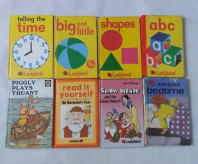 Vintage Ladybird Books - Early Learning X 8 Titles -  Time Abc Shapes • £13