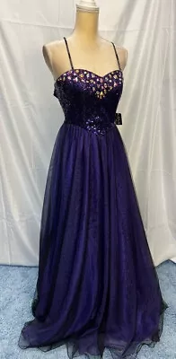 NWT $210 Masquerade Strapless Embellished Purple Prom Party Wedding Dress Sz 1/2 • $59.99