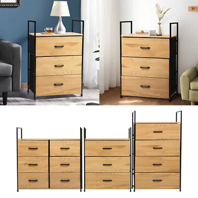 Metal Frame Chest 3 To 6 Drawers Wardrobe Kitchen Cupboard Canvas Basket Cabinet • £45.95