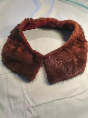 Mink Fur Collar Satin Lined Brown Fur • $11