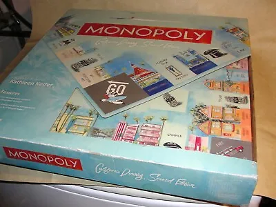 Monopoly California Dreaming Edition Canvas Wrapped Board Game KATHLEEN KEIFER • $124.99