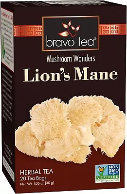 Bravo Tea Lion's Mane Mushroom Herbal Tea Caffeine Free 20 Tea Bags 1 Count • $9.99