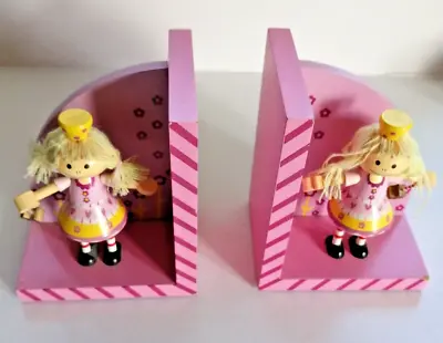 Orange Tree Toys Mimi Pink Fairy Wooden Princess Girls Handcrafted Bookends • £12