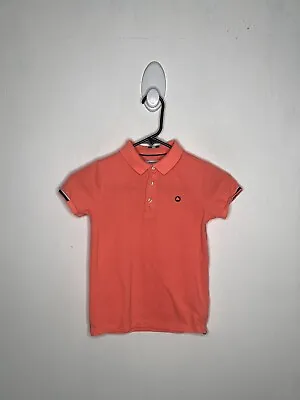 Mayoral Polo Shirt Boys Size 7 Orange Short Sleeve Collared Flaw • $4.89