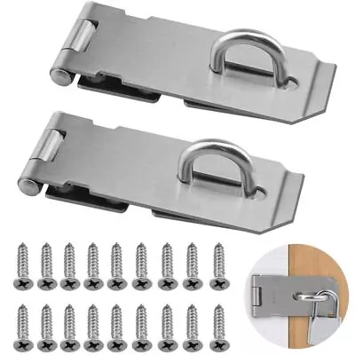 Stainless Steel Burglar-proof Door Clasp Lock Shed Latch Gate Bolt Padlock Hasp • £5.45