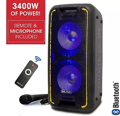 Dolphin SP-210RBT Dual 10  Karaoke Bluetooth Party Speaker With Wired Microphone • $143.20