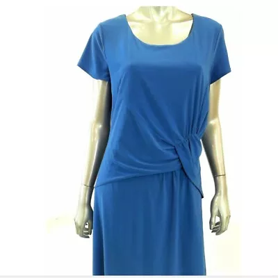 B-slim Women Dress L Blue A-Line Slip-On Tummy Slimming Stretch • $9.99