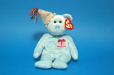 £3.95 • Buy TY Beanie 'MARCH' Birthday Bear 2nd Series Retired Protected Tags FWMT /PR-01
