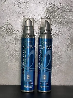 2 X 200ml  L’oreal Elvive Firm Control Hair Mousse 24h Hold Extra Volume • £14.99