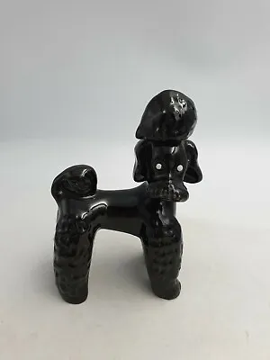 £15.99 • Buy Vintage Retro Kitsch Ceramic Black Standing Poodle Dog Empty Decanter Ornament