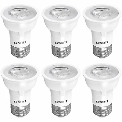 $37.95 • Buy Luxrite PAR16 LED Bulb 3000K 450lm Enclosed Fixture Rated E26 Base 6-Pack