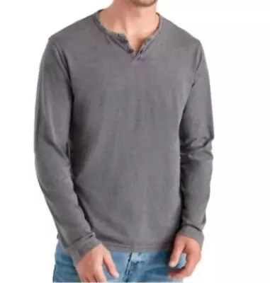 LUCKY BRAND LONG SLEEVE 2 BUTTON NOTCH NECK SLUB HENLEY SHIRT Size XXL NEW • $17.95