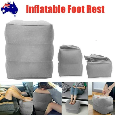 $18.79 • Buy Inflatable Portable Travel Footrest Pillow Plane Train Kids Bed Foot Rest Gray