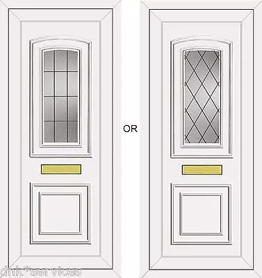 White Full Height Upvc Door Panel Balmoral Reagan Sq Or Diamond Lead Cut To Size • £190