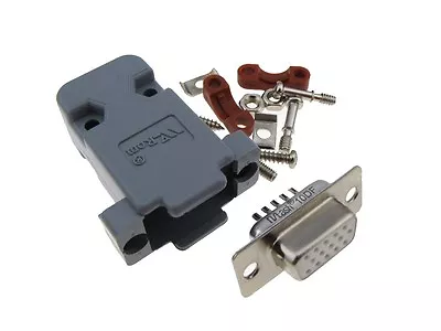 DB15 Female  D-Sub Connector W/ Two Piece Backshells Hoods 3 Row • $1.95