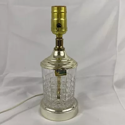 Lead Crystal Lamp Silver Yellow Base 10” Tall Small. • $15