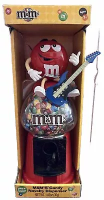 M&M's Novelty Candy Dispenser Red Guy With Guitar  Machine New Very Rare Bank • $49.99