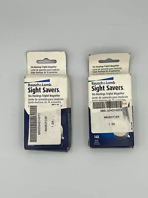 Vintage Lot Of 2 B&L Sight Savers 14x Hastings Triplet Magnifiers/Loupes • $101.25