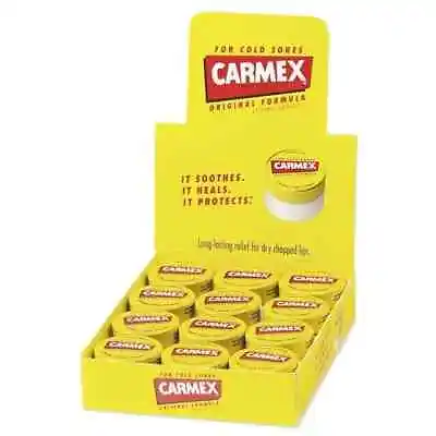 12 Packs Carmex Classic Lip Balm Medicated Original Jar 0.25 Oz • $26.29