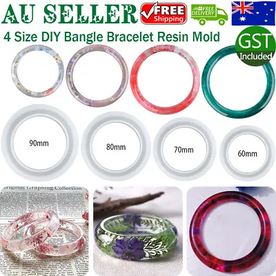 Silicone Mold Casting Mould DIY Bangle Jewelry Tool Kit Resin Bracelet Making AU • $4.85