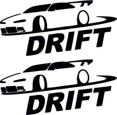 2 Drift Car-Funny-Stickers-Decals- Car-Mirror-Window-70mm-144mm Each • £2.19